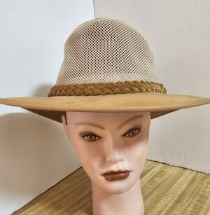 Dorfman Pacific Soaker Hat Large Tan Mesh Crown Aussie Cooler Sun Safari Vented